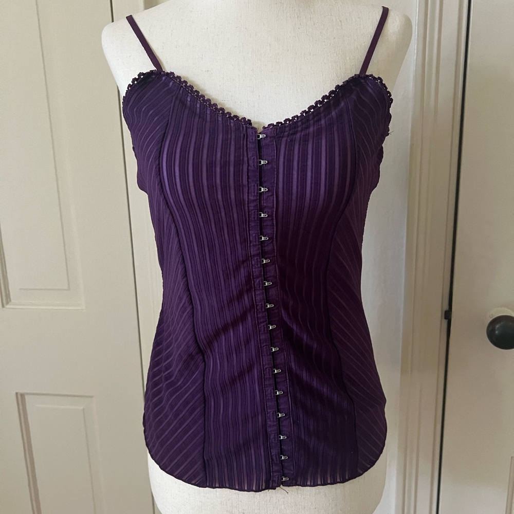 Y2K 2000s Striped Hook & Eye Tank Top